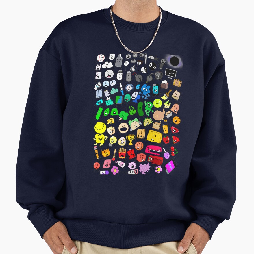 Bfdi Inanimate Insanity All Characters Transparent Sweatshirt - Image 5