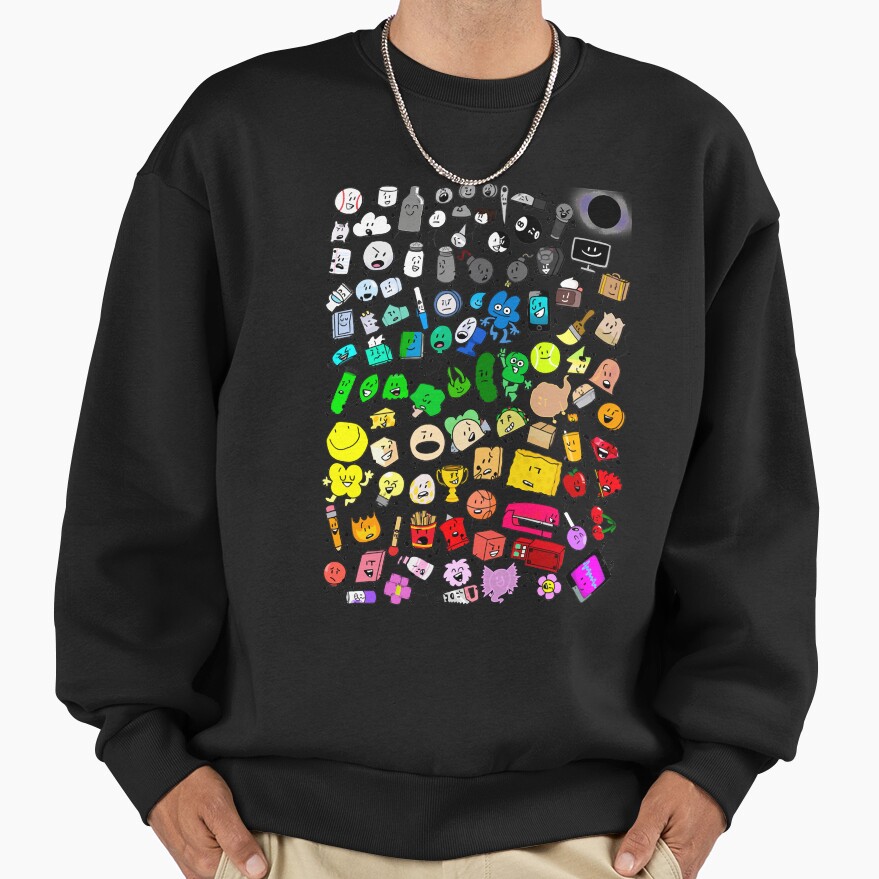 Bfdi Inanimate Insanity All Characters Transparent Sweatshirt