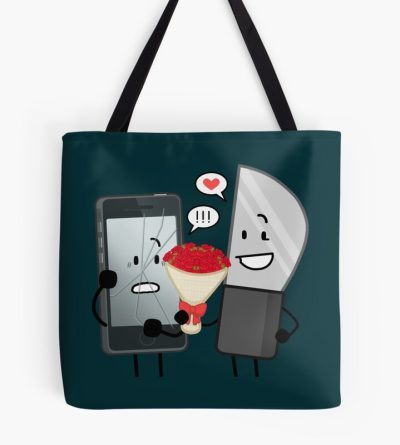 Glitchy Knife Roses Tote Bag