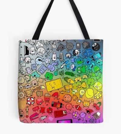 Bfdi Inanimate Insanity All Characters Rainbow Tote Bag