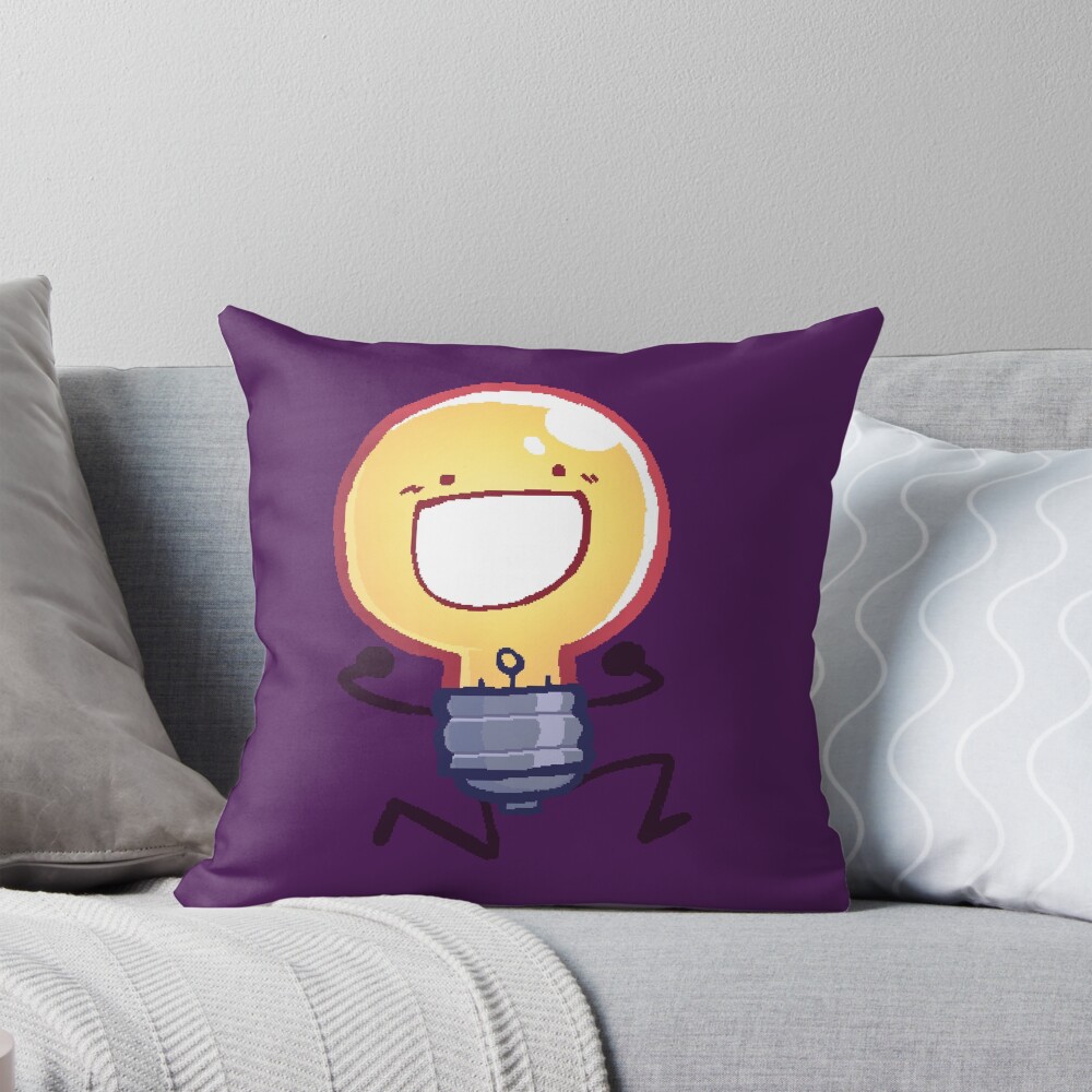 Lightbulb Smile Throw Pillow