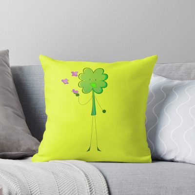 Clover Inanimate Insanity Throw Pillow