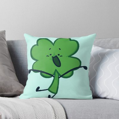 Clover Smile Throw Pillow