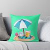 Payjay Beach Sticker Throw Pillow